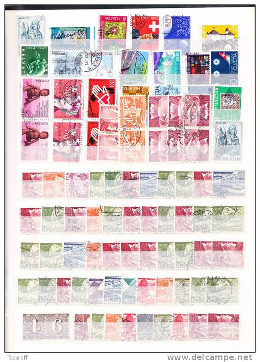 Timbres de Suisse sur pages de classeur