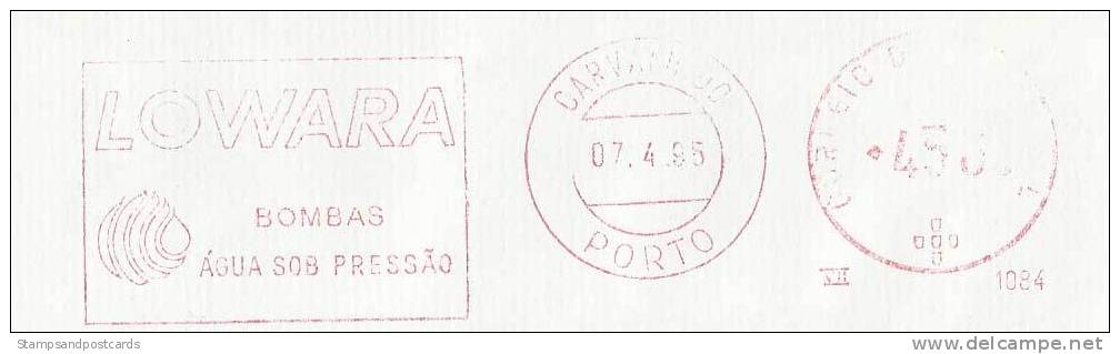 Portugal EMA Cachet Rouge Lowara Pompes A Eau 1985 Lowara Water Pumps Franking Meter - Wasser