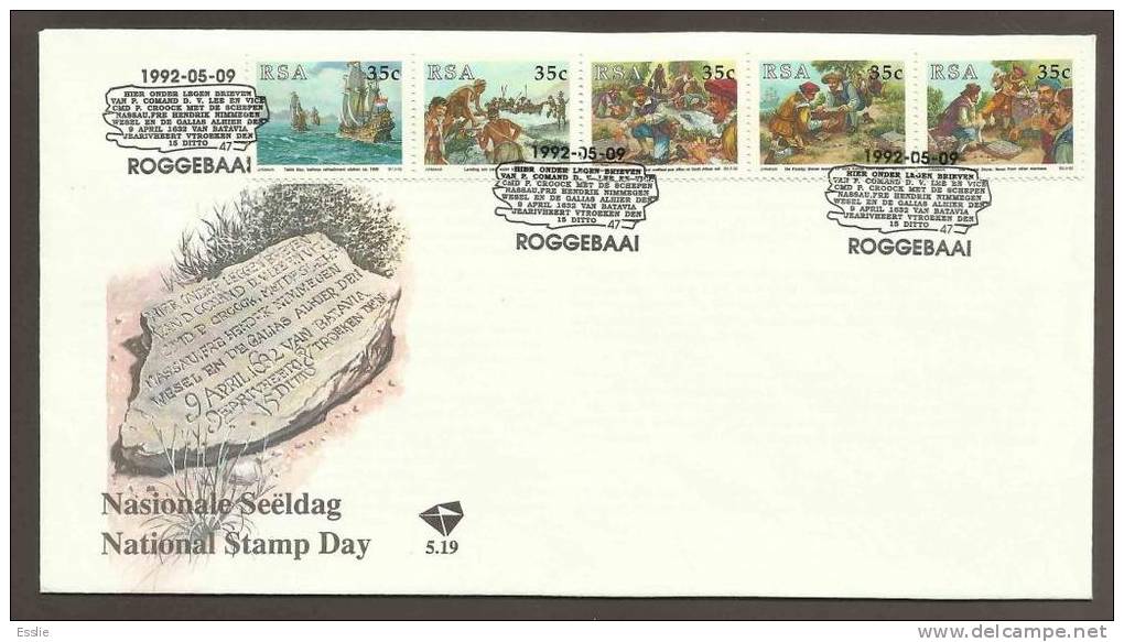 South Africa FDC 5.19 - 1992 National Stamp Day - Postal Stones, Ships - FDC