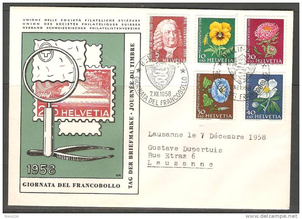 Lettre Suisse De 1958 ( Pro-Juventute ) - Cartas & Documentos