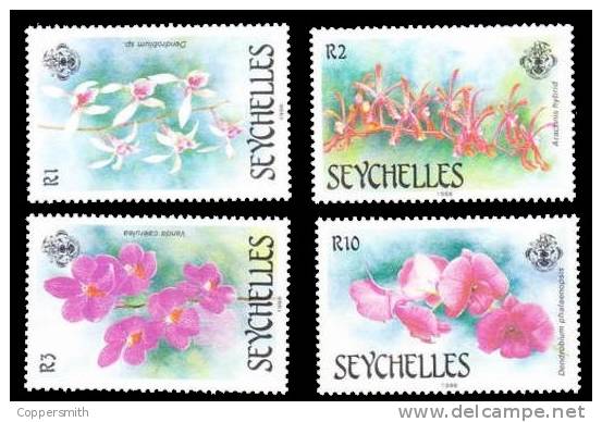 (027) Seychelles  	Nature / Plants / Flowers / Orchids / Blumen / Bloemen 1988  ** / Mnh  Michel 684-87 - Seychelles (1976-...)