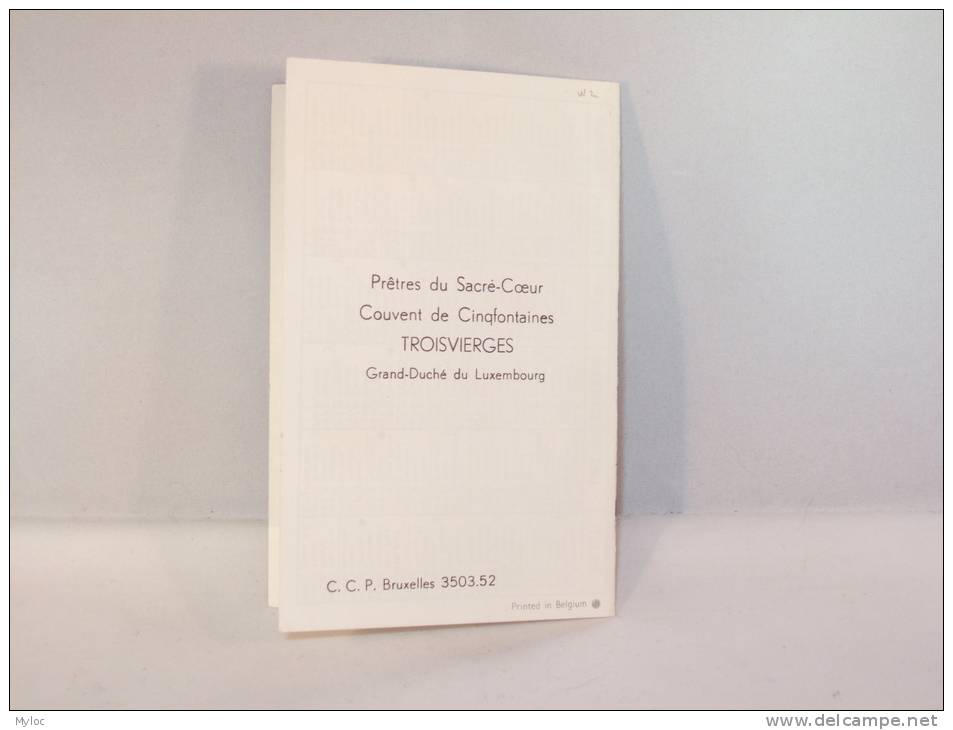Calendrier.  Prêtres Du Sacre-Coeur. Couvent De Cinqfontaines Troisvièrges. Grand-Dûché Du Luxembourg. - Small : 1961-70