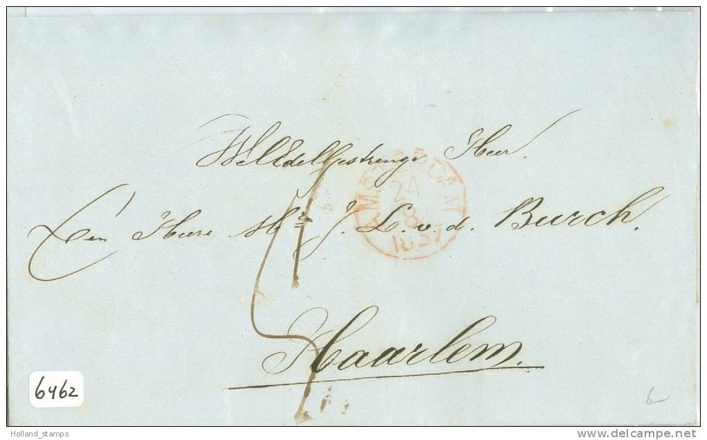 BRIEFOMSLAG * Uit 1857 Van AMSTERDAM Naar HAARLEM (6462) - Lettres & Documents