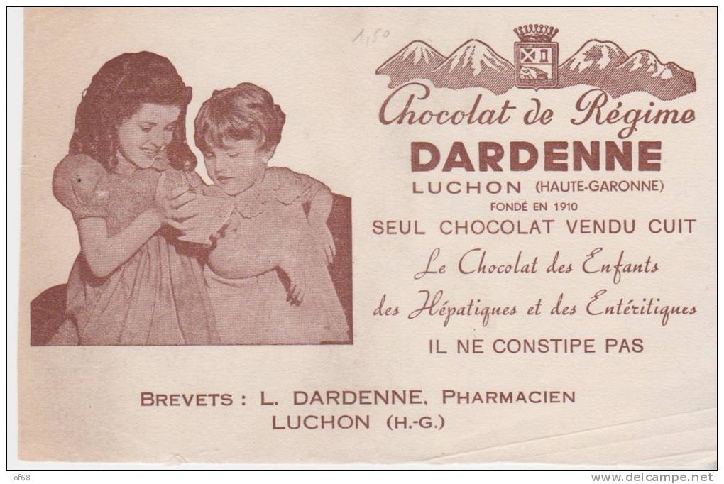 Buvard Chocolat De Régime Dardenne Luchon - Chocolat