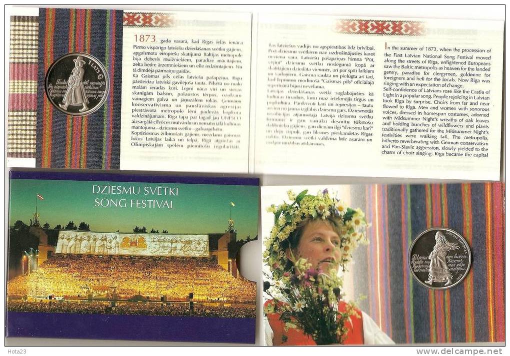 Latvia 2008 - 1 Lats   Coin - SONG FESTIVAL - National Costume - BU CU /NI - Lettonie