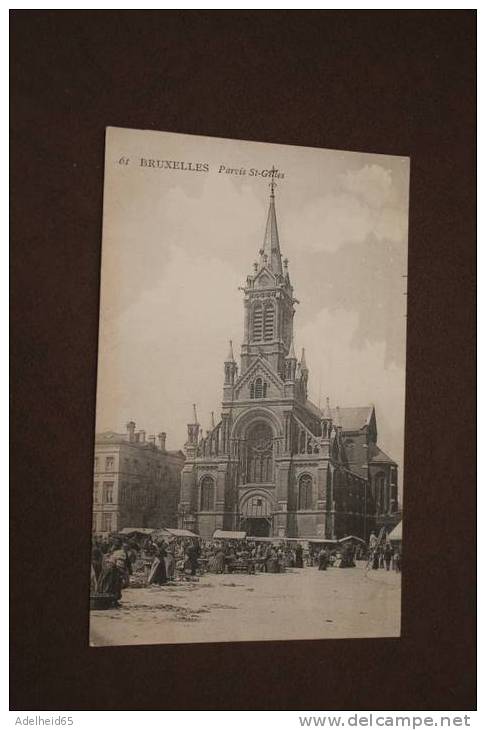 Bruxelles Parvis St-Gilles Marché Animée Ca 1910 - St-Gillis - St-Gilles