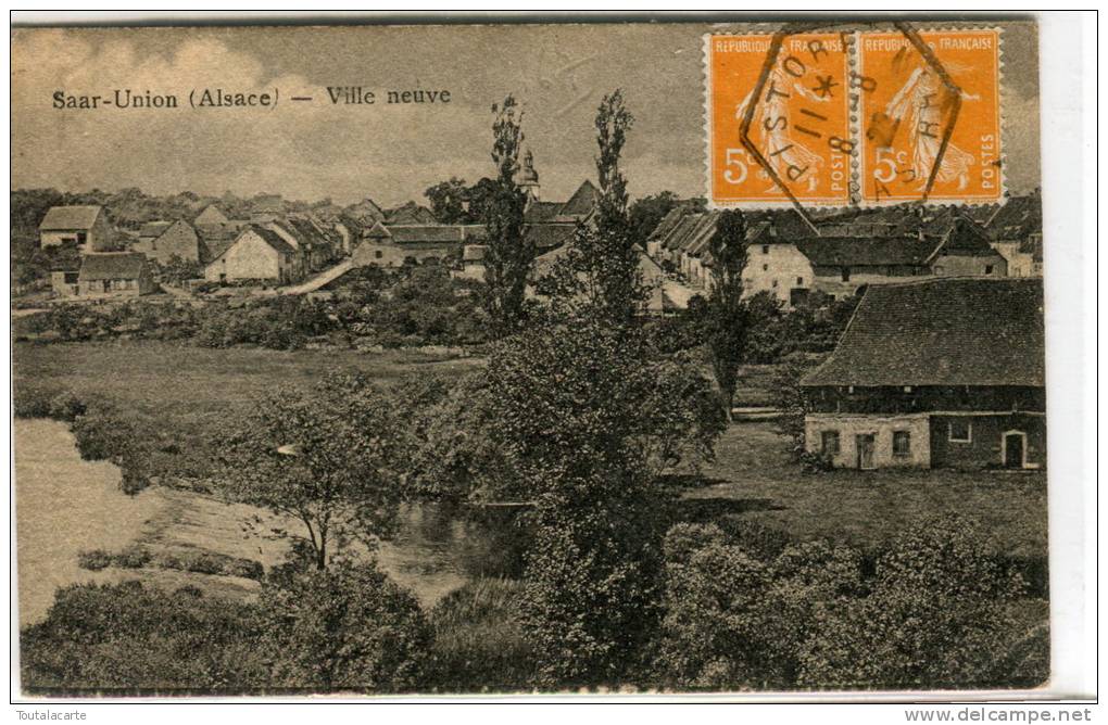 CPA 67 SAAR-UNION VILLE NEUVE 1922 - Sarre-Union