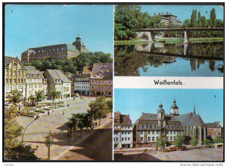 AK Weißenfels, Karl-Marx-Platz, Rathaus, Brücke Der DSF, Gel, 1974 - Weissenfels