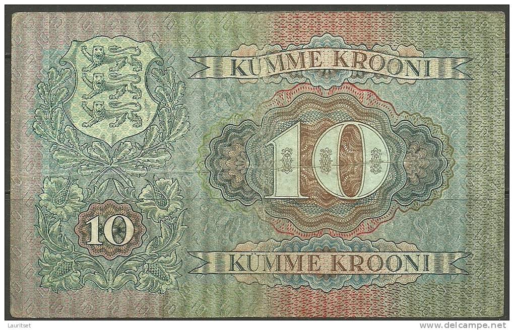 Estland Estonia Estonie 10 Krooni Bank Note Banknote 1937 - Estonie