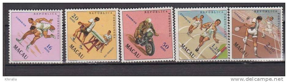 MACAO   1962     SPORT    N°  393/397    COTE  82.50  EUROS       ( 912) - Other & Unclassified