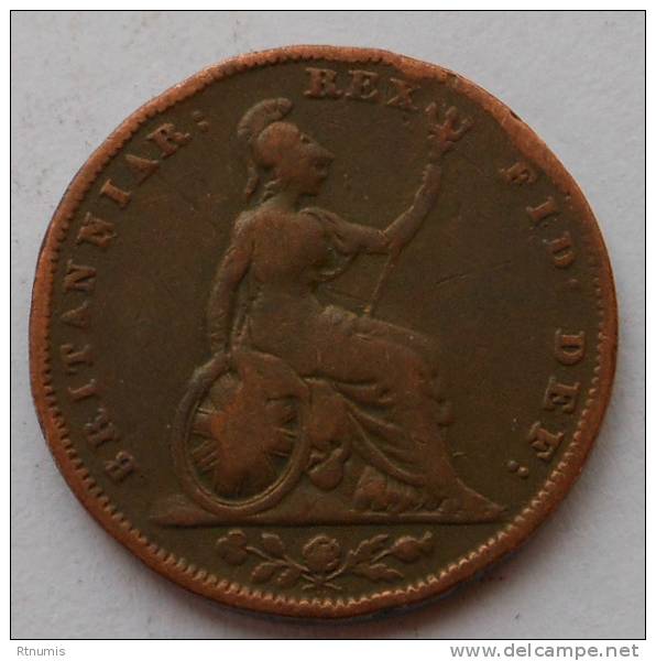 Grande Bretagne Great Britain 1 Farthing 1834 Km 705 - B. 1 Farthing