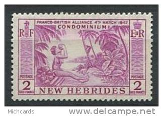 NEW HEBRIDES 1957 - Noix Coco - Neuf, Legere Trace De Charniere (Yvert 195) - Neufs