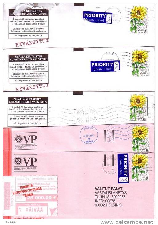 10 GOOD FINLAND Postal Covers 2012 - Good Stamped: Flowers - Set Of 2 - Lettres & Documents