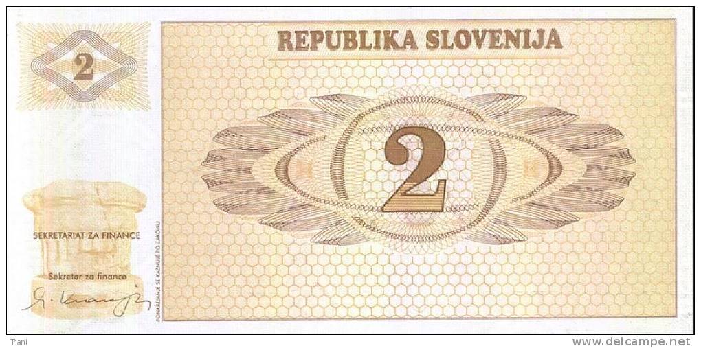 BANCONOTA DELLA SLOVENIA - 2 Tolar - Slovenia