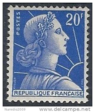 1955-59 FRANCIA MARIANNA DI MULLER 20 F MH * - FR610 - 1955-1961 Marianna Di Muller