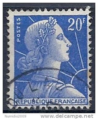 1955-59 FRANCIA USATO MARIANNA DI MULLER 20 F - FR610 - 1955-1961 Marianna Di Muller