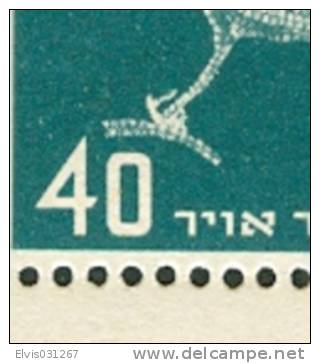 Israel - 1950, Michel/Philex No. : 35, - ERROR "Fourth Claw" - MNH - *** - Full Tab - Imperforates, Proofs & Errors