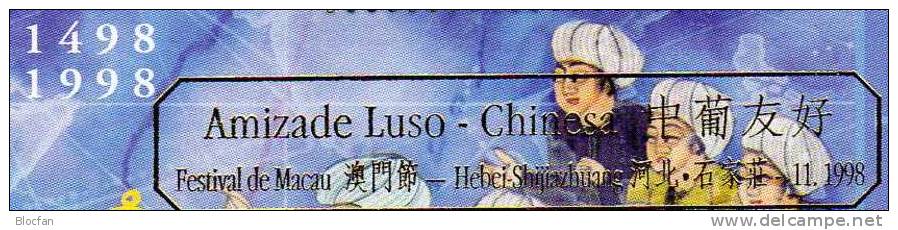 Chinesische Festival 1998 MACAU Block 54 II Plus III ** 9€ Seeweg Nach Indien Bf Overprint Bloc Ship Sheet Bf Macao - Collections, Lots & Séries