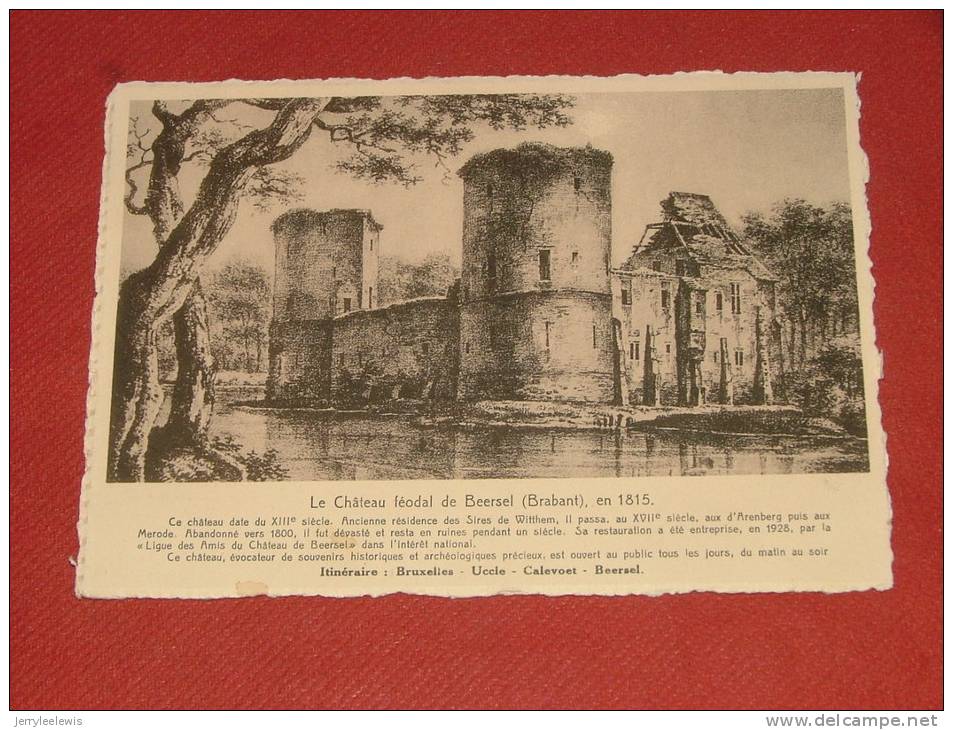 BEERSEL  -  Het Kasteel In 1815 -   Le Château Féodal En 1815  - ( 10,5 Cm X 15 Cm ) - Beersel