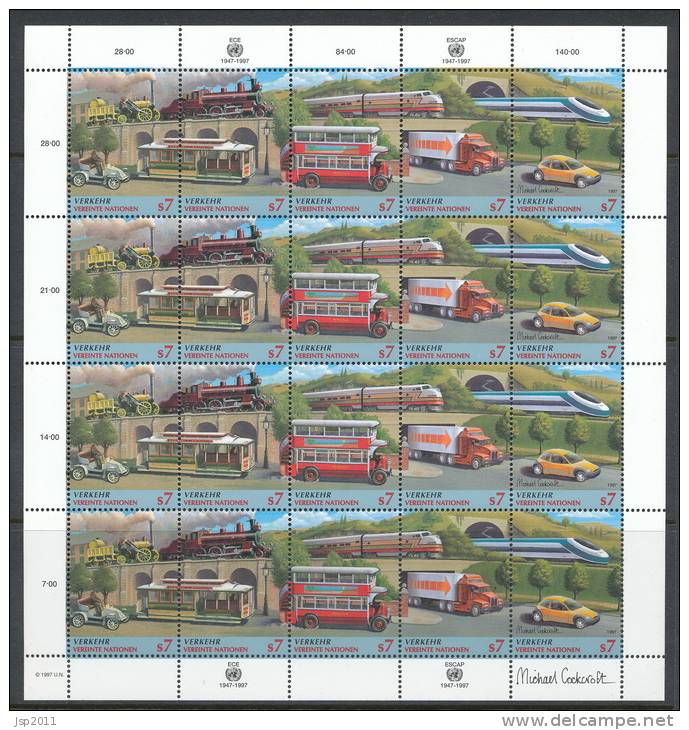 UN Vienna 1997 Michel # 231-235 Se-tenant  Sheet, MNH ** - Blocs-feuillets