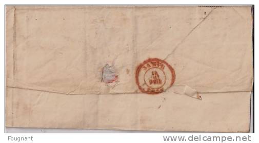 BELGIQUE: 1852:pli Avec N°6 De CHARLEROI Vers NAMUR.oblit.CHARLEROI Et NAMUR En Rouge,doubles Cercles. - 1851-1857 Médaillons (6/8)