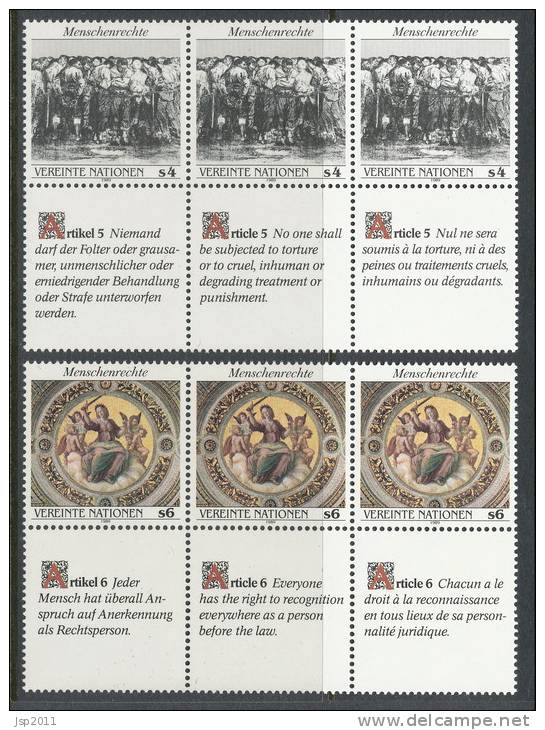 UN Vienna 1989 Michel # 96-97, 2 Blocks Of 6, MNH ** - Blokken & Velletjes