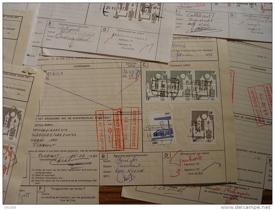 BELGIQUE LOT ENV. 50 BORDEREAUX TIMBRES COLIS POSTAUX CHEMIN DE FER TRAIN ZUG BAHN EISENBAHN - Other & Unclassified