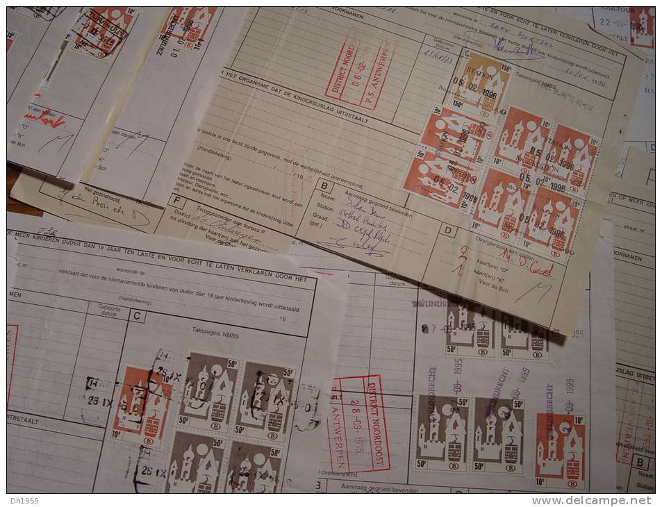 BELGIQUE LOT ENV. 50 BORDEREAUX TIMBRES COLIS POSTAUX CHEMIN DE FER TRAIN ZUG BAHN EISENBAHN - Altri & Non Classificati