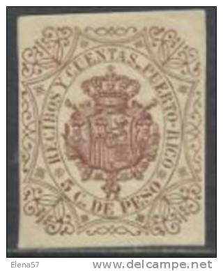 724- SELLO CLASICO FISCAL PUERTO RICO COLONIA ESPAÑA 1880 LIBROS Y CUENTAS.* SPAIN REVENUE FISCAUX. - Puerto Rico