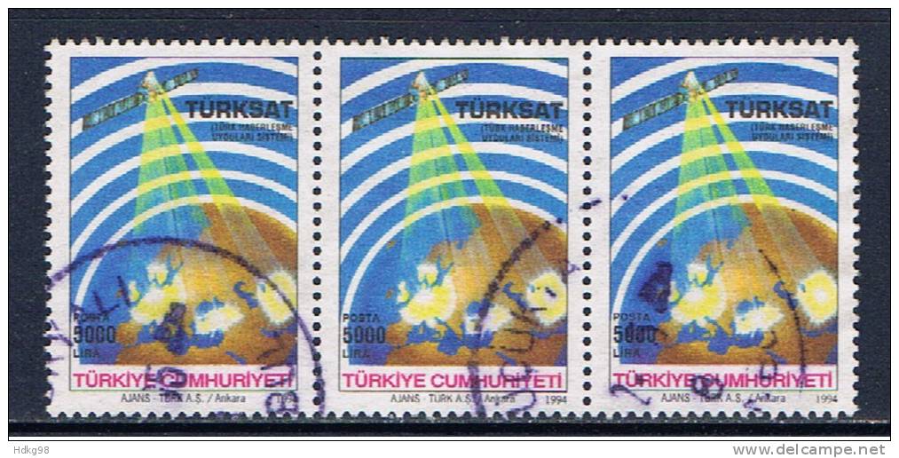 TR Türkei 1994 Mi 3011 (Dreierstreifen) - Used Stamps