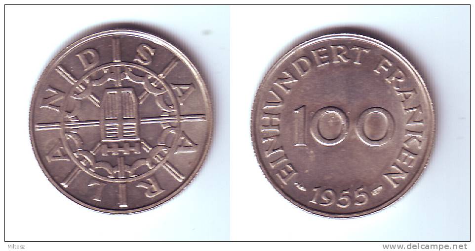 Saarland 100 Francs 1955 - Sonstige & Ohne Zuordnung