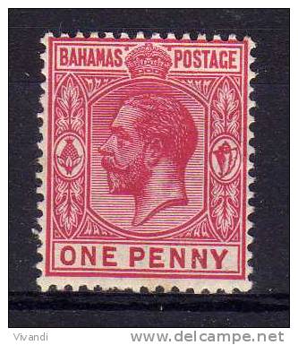 Bahamas - 1912 - 1d Definitive (Watermark Multiple Crown CA) - MH - 1859-1963 Crown Colony