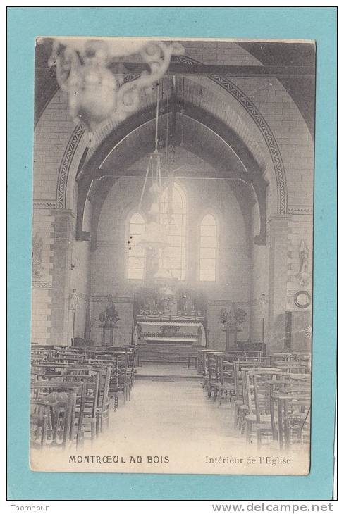 MONTROEUL  AU  BOIS  -  Intérieur  De  L' Eglise  -  1920  -  BELLE CARTE  - - Frasnes-lez-Anvaing