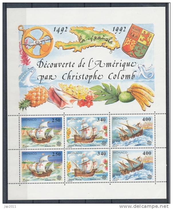 Europa CEPT 1992, Monaco, Block # 55 SS MNH** - 1992