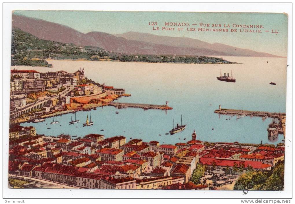 Cpa Monaco - Vue Sur La Condamine - Le Port Et Les Montagnes De L'Italie - La Condamine