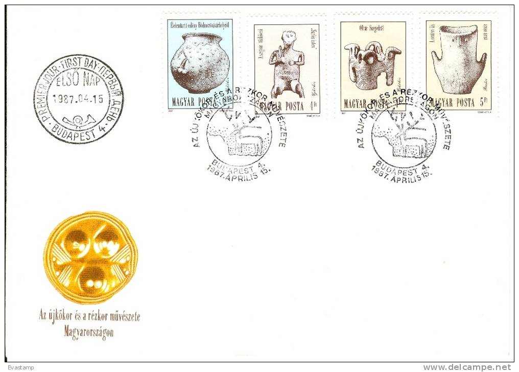 HUNGARY - 1987. FDC Set - Neolithic And Copper Age Artifacts - FDC