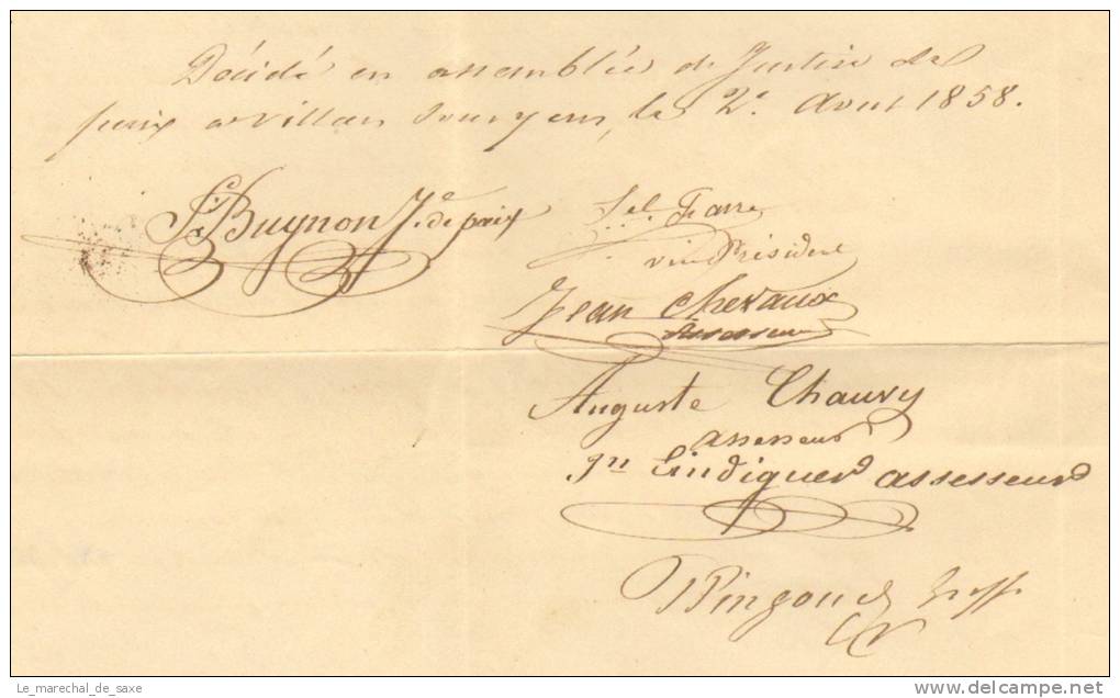 Vaud Suisse HISTOIRE POSTALE 1858 Villars-sous-Yens Justice De Paix Morges Lully Lussy Tolochenaz - ...-1845 Vorphilatelie