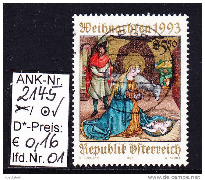 26.11.1993  -  SM  "Weihnachten 1993"  -  O  Gestempelt  -  Siehe Scan  (2145o 01-15) - Oblitérés