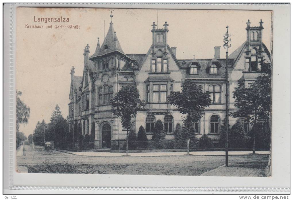 0-5820 LANGENSALZA, Kreishaus & Garten-Strasse 1925 - Bad Langensalza