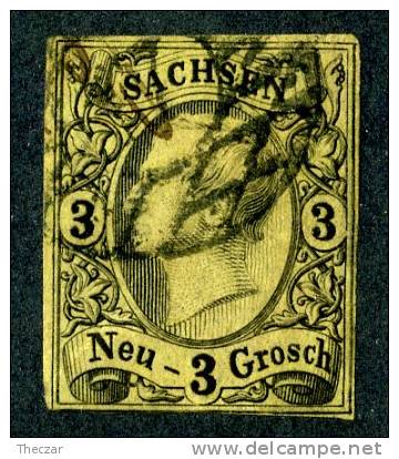 GS-376)  SAXONY  1855  Mi.# 11 / Sc.#12  Used~ - Saxony