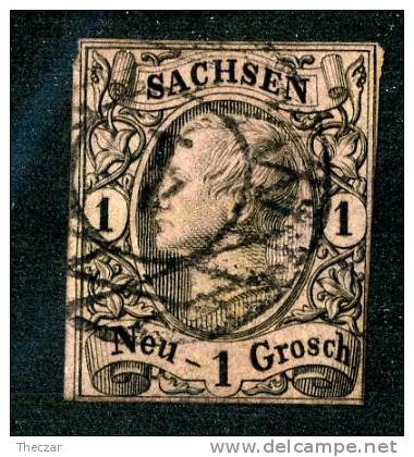 GS-384)  SAXONY  1855  Mi.# 9 IIa / Sc.#10  Used~ - Saxony