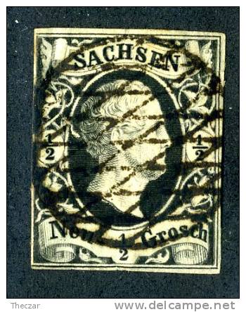 GS-396)  SAXONY  1851  Mi.# 3a / Sc.#3  Used~ - Saxony