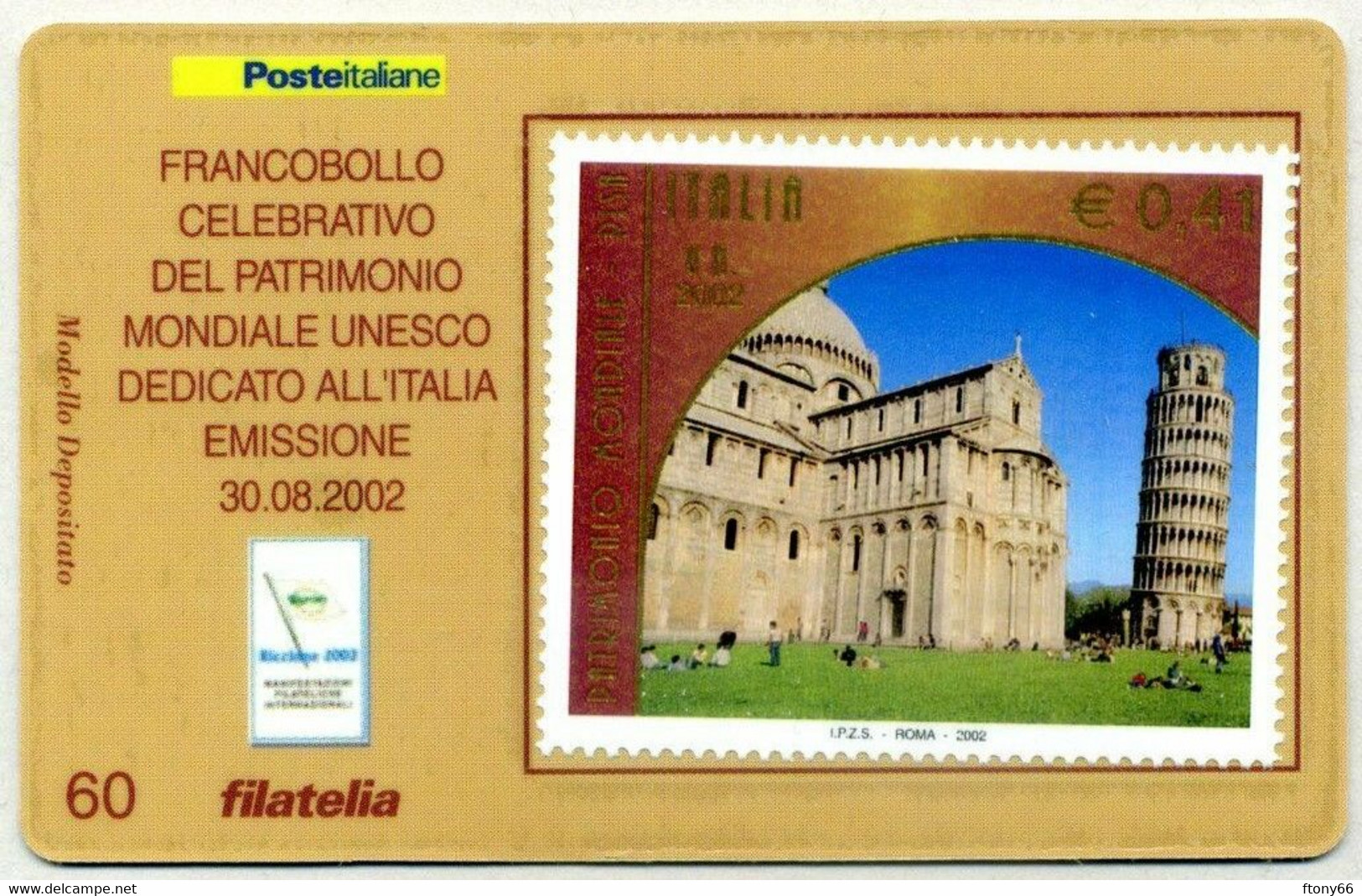 CG 2002 Tessera Filatelica Patrimonio Mondiale Unesco - Philatelistische Karten