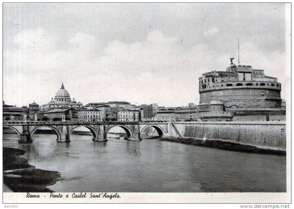 Bellissia Cartolina D'epoca     " Roma - Ponte E Castel Sant'Angelo " - Castel Sant'Angelo