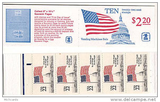 ETATS UNIS (USA) 1985 - Drapeau Et Monument - Carnet (II) 2 X 5 TP Neufs Sans Charniere (Yvert C1578) - 3. 1981-...