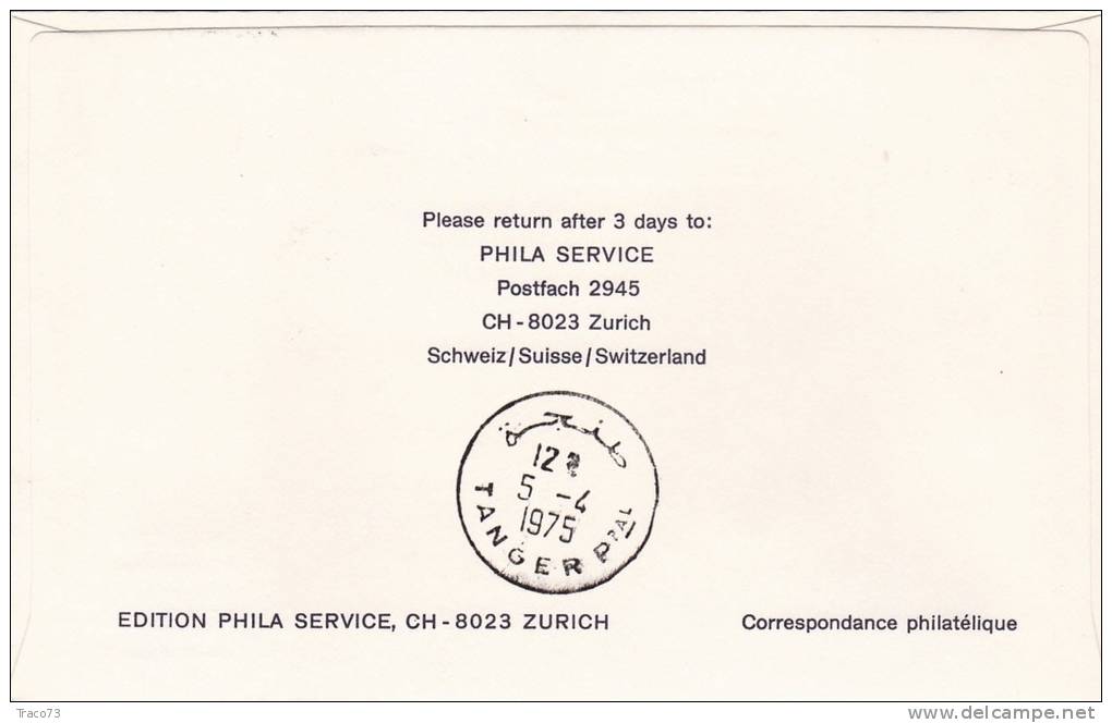 ZURICH  /  TANGER   -  Cover _ Lettera  - PREMIER VOL CARAVELLE _ ROYAL  AIR  MAROC - Eerste Vluchten