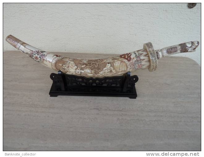 Schwert Aus Elefantenknochen, Elephantbone-knife ( Sword ), 72 Cm, Weight =  1500 G ! - Art Asiatique