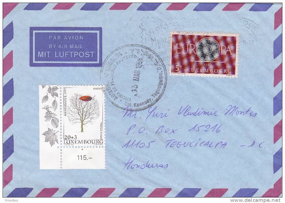 Cover Luxembourg To Honduras 1998 ( CEPT Stamp) - Briefe U. Dokumente