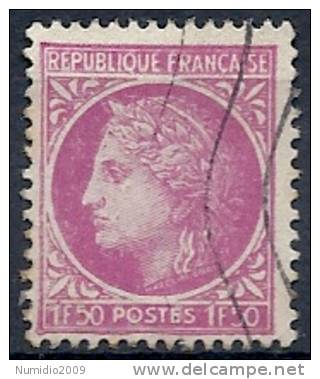 1945-47 FRANCIA USATO CERERE CON ALLORO 1,50 F - FR568 - 1945-47 Cérès De Mazelin