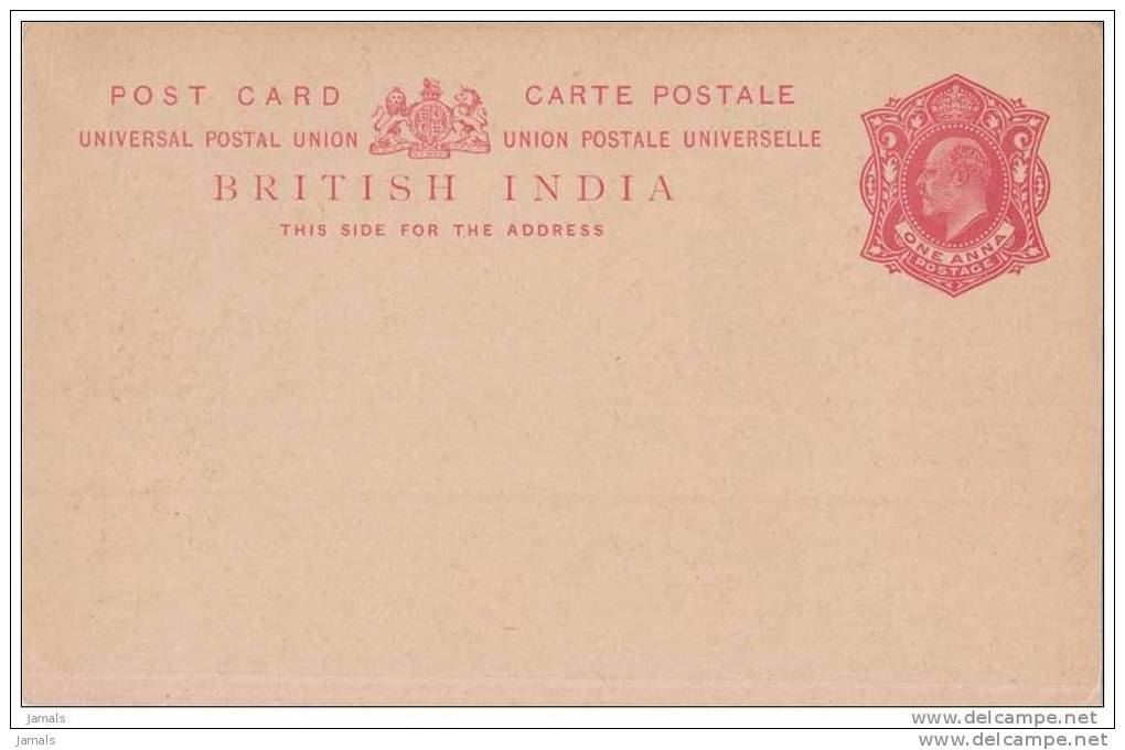 Br India King Edward, UPU Postal Stationary Card, Mint, Lion, Horse, Inde - 1902-11 Koning Edward VII